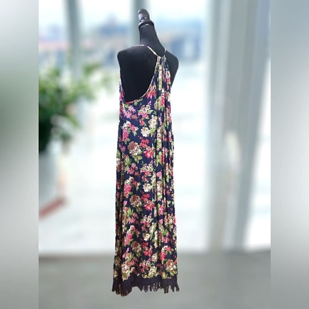 ANTHROPOLOGIE EASEL BOHO Western Festival floral print fringe maxi dress Size M - Picture 8 of 16
